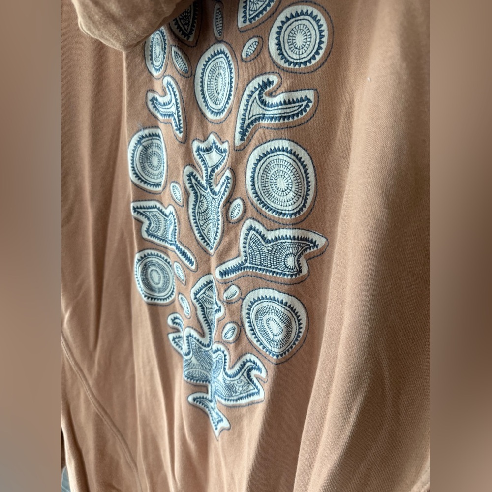 Free People Tan Hoodie with Graphic Detail - Picture 9 of 14